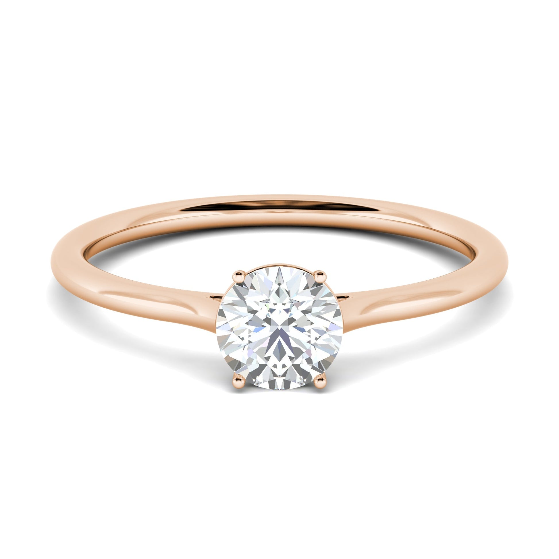 1.02 CT Round Lab-Grown Diamond Solitaire Engagement Ring in Radiant Gold 5