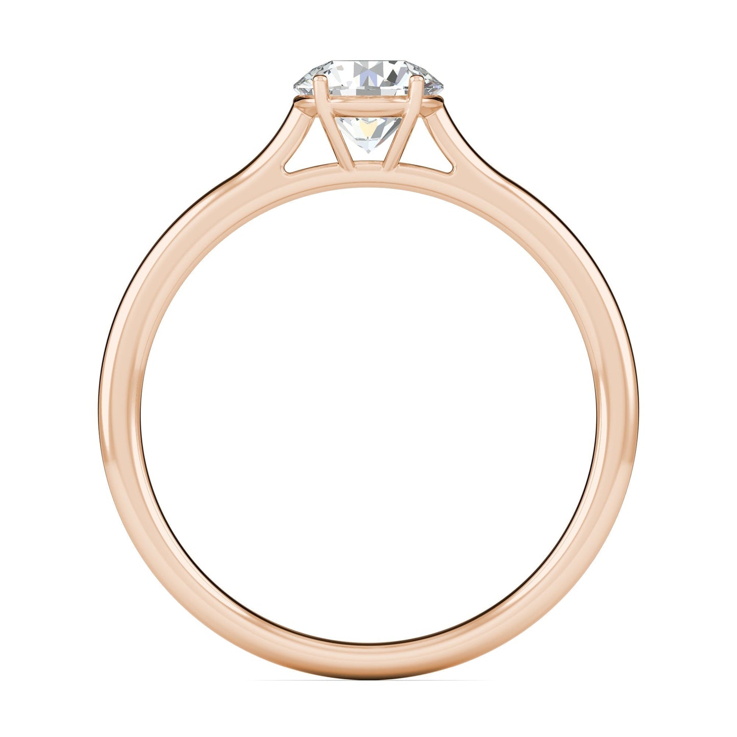 1.02 CT Round Lab-Grown Diamond Solitaire Engagement Ring in Radiant Gold 8