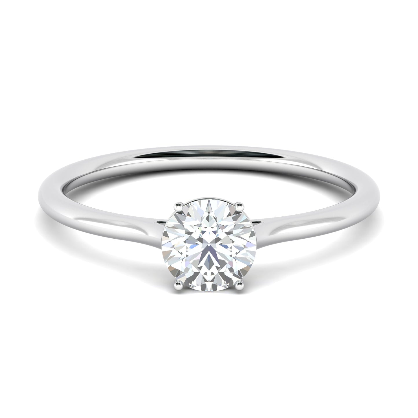 1.02 CT Round Lab-Grown Diamond Solitaire Engagement Ring in Radiant Gold 10
