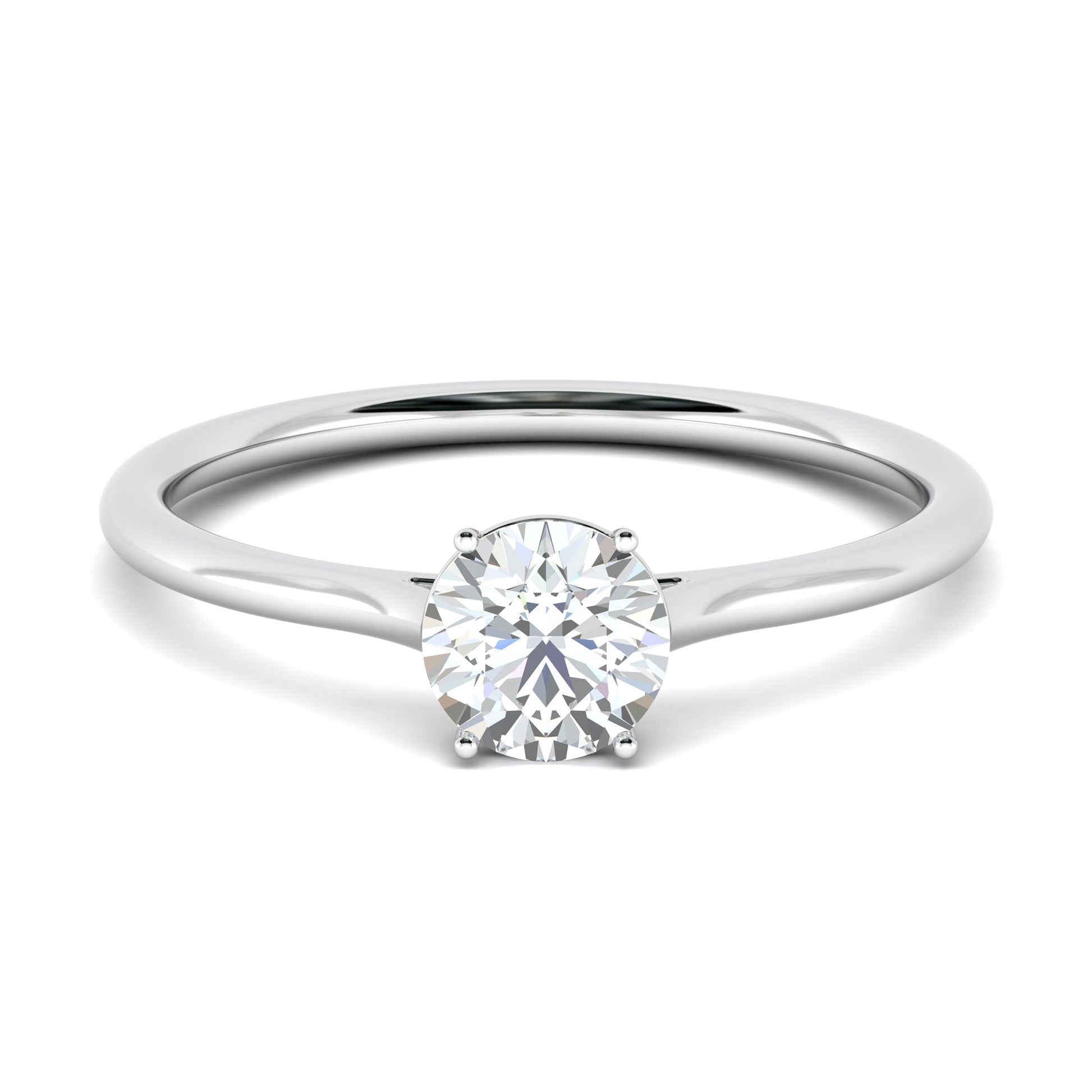 1.02 CT Round Lab-Grown Diamond Solitaire Engagement Ring in Radiant Gold 10