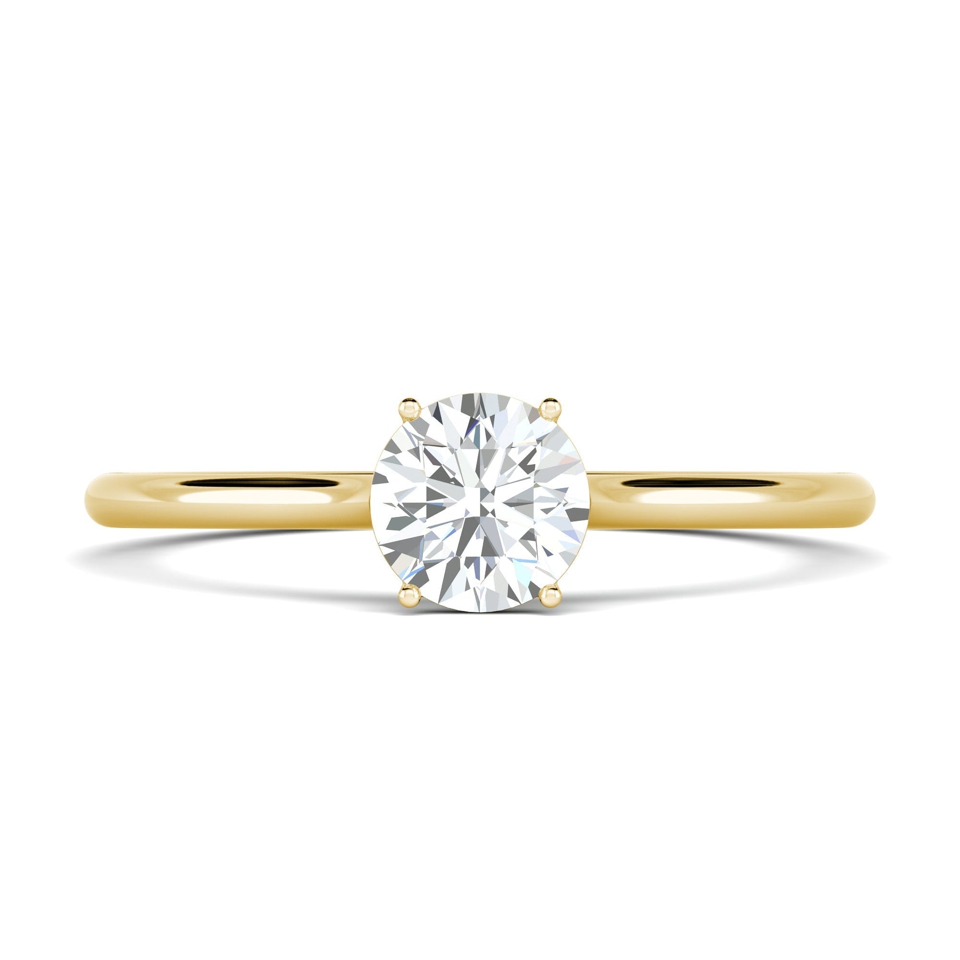 1.02 CT Round Lab-Grown Diamond Solitaire Engagement Ring in Radiant Gold 18