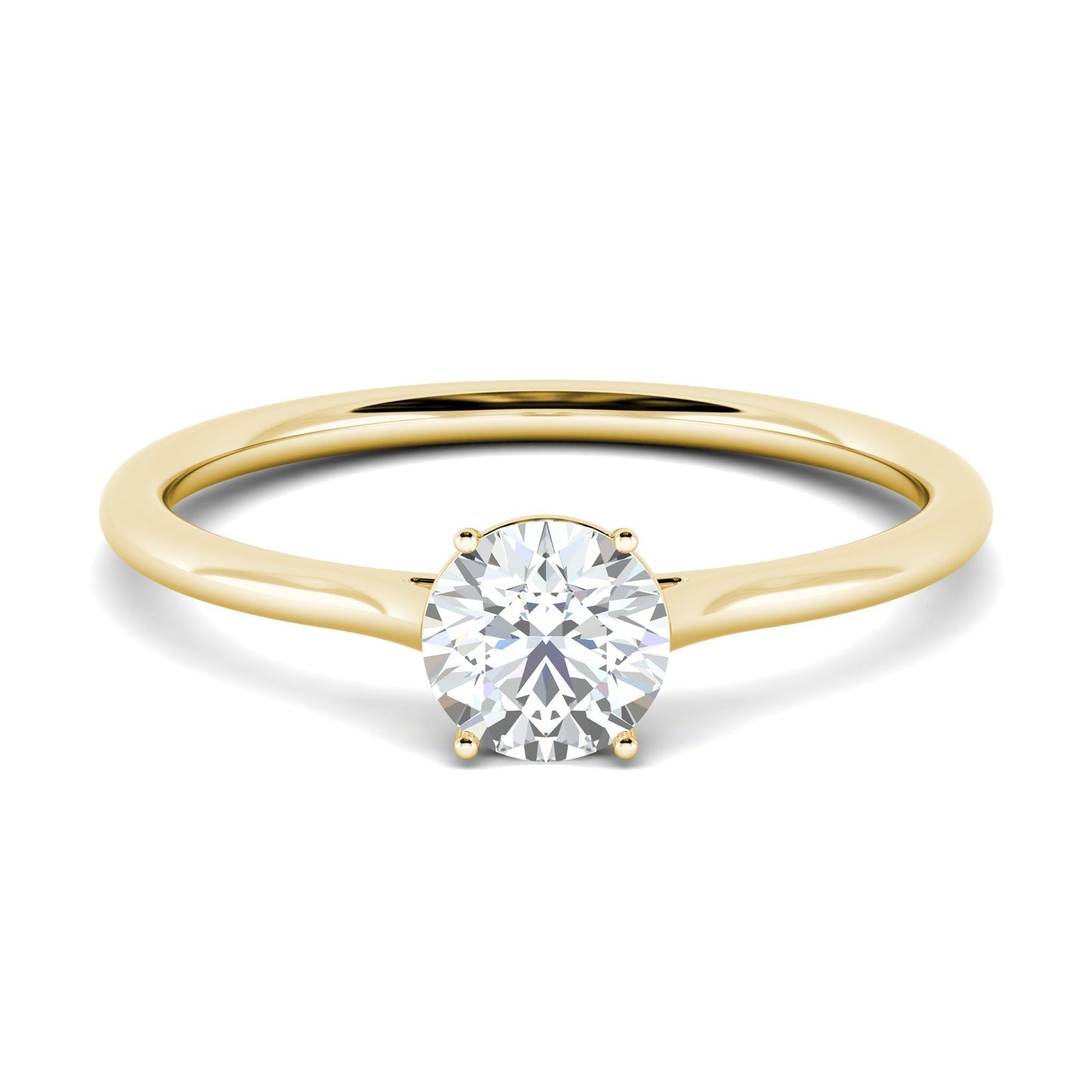 1.02 CT Round Lab-Grown Diamond Solitaire Engagement Ring in Radiant Gold 1