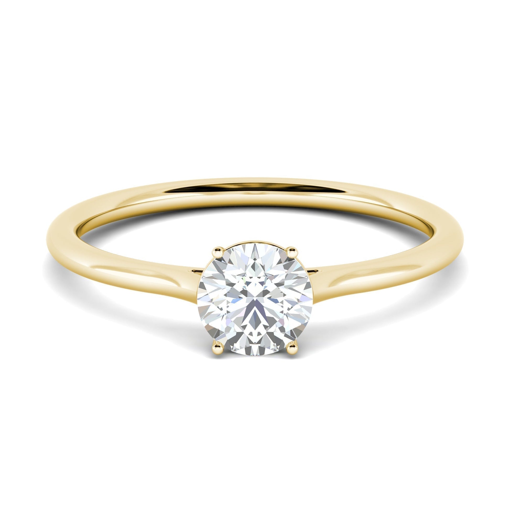 1.02 CT Round Lab-Grown Diamond Solitaire Engagement Ring in Radiant Gold 1