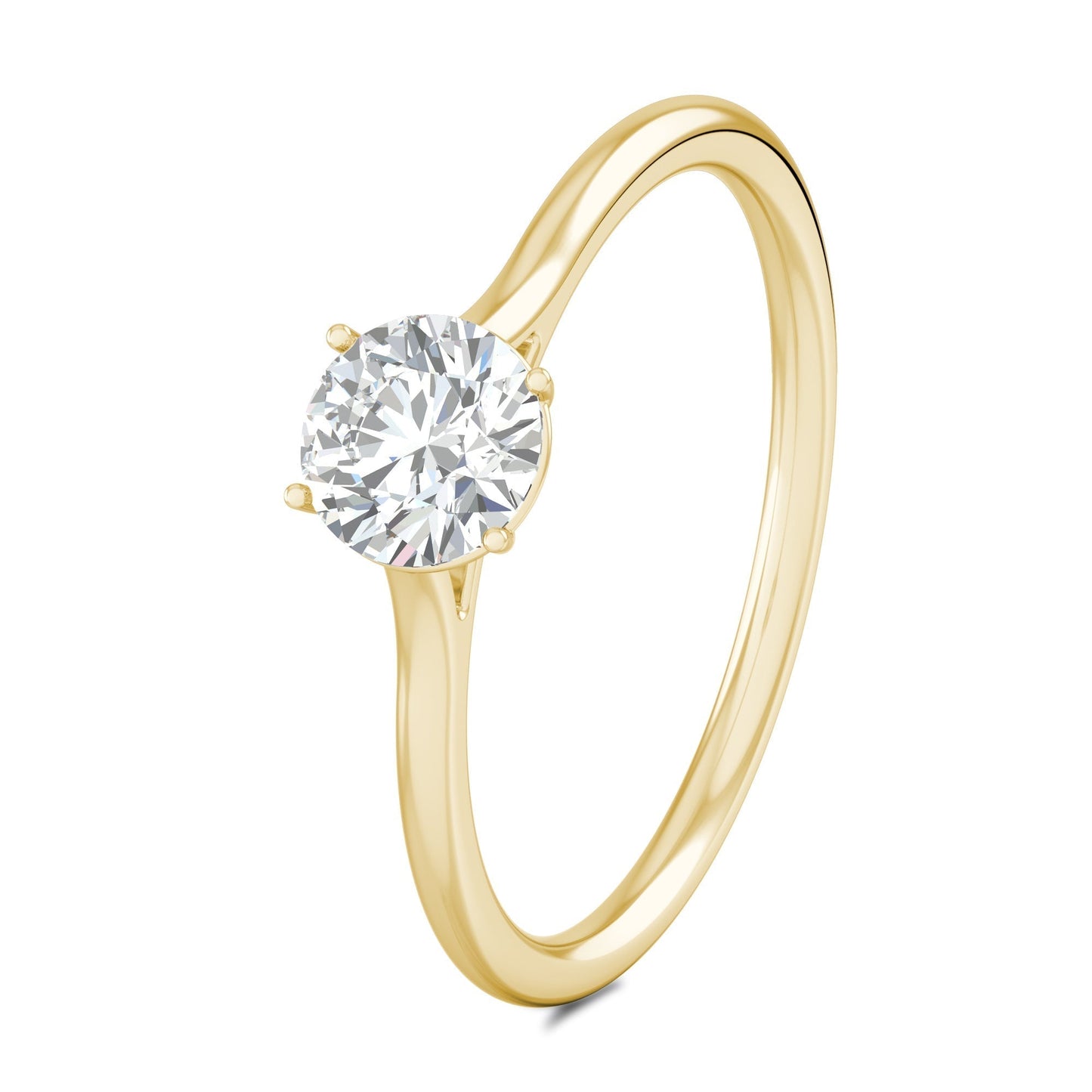 1.02 CT Round Lab-Grown Diamond Solitaire Engagement Ring in Radiant Gold 2