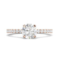 Load image into Gallery viewer, 1.03 ct Round F- VS1 Diamond Pave Moissanite Engagement Ring
