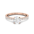 Load image into Gallery viewer, 1.03 ct Round F- VS1 Diamond Pave Moissanite Engagement Ring
