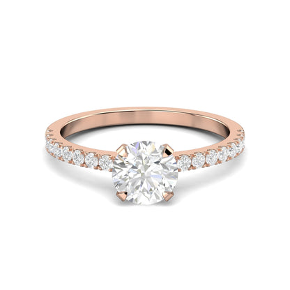 1.03 CT Round Lab-Grown Diamond Pavé Engagement Ring 11