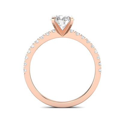 1.03 CT Round Lab-Grown Diamond Pavé Engagement Ring 14