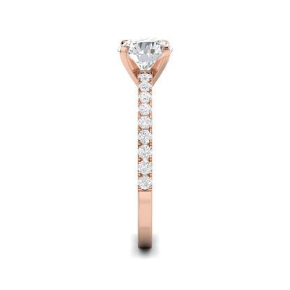 1.03 CT Round Cut Pave CVD F/VS1 Diamond Engagement Ring 15