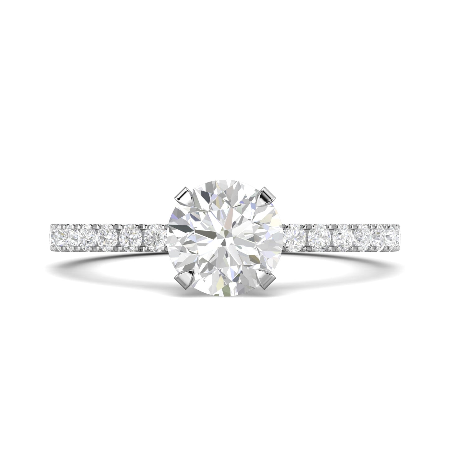 1.03 CT Round Lab-Grown Diamond Pavé Engagement Ring 5