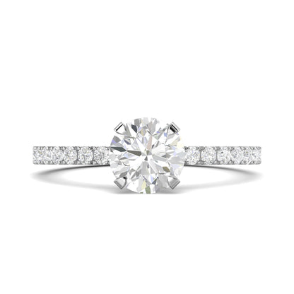 1.03 CT Round Lab-Grown Diamond Pavé Engagement Ring 5