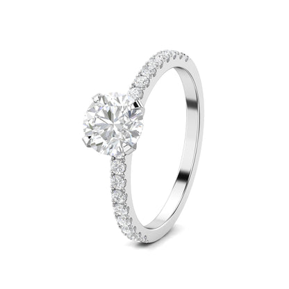 1.03 CT Round Lab-Grown Diamond Pavé Engagement Ring 8