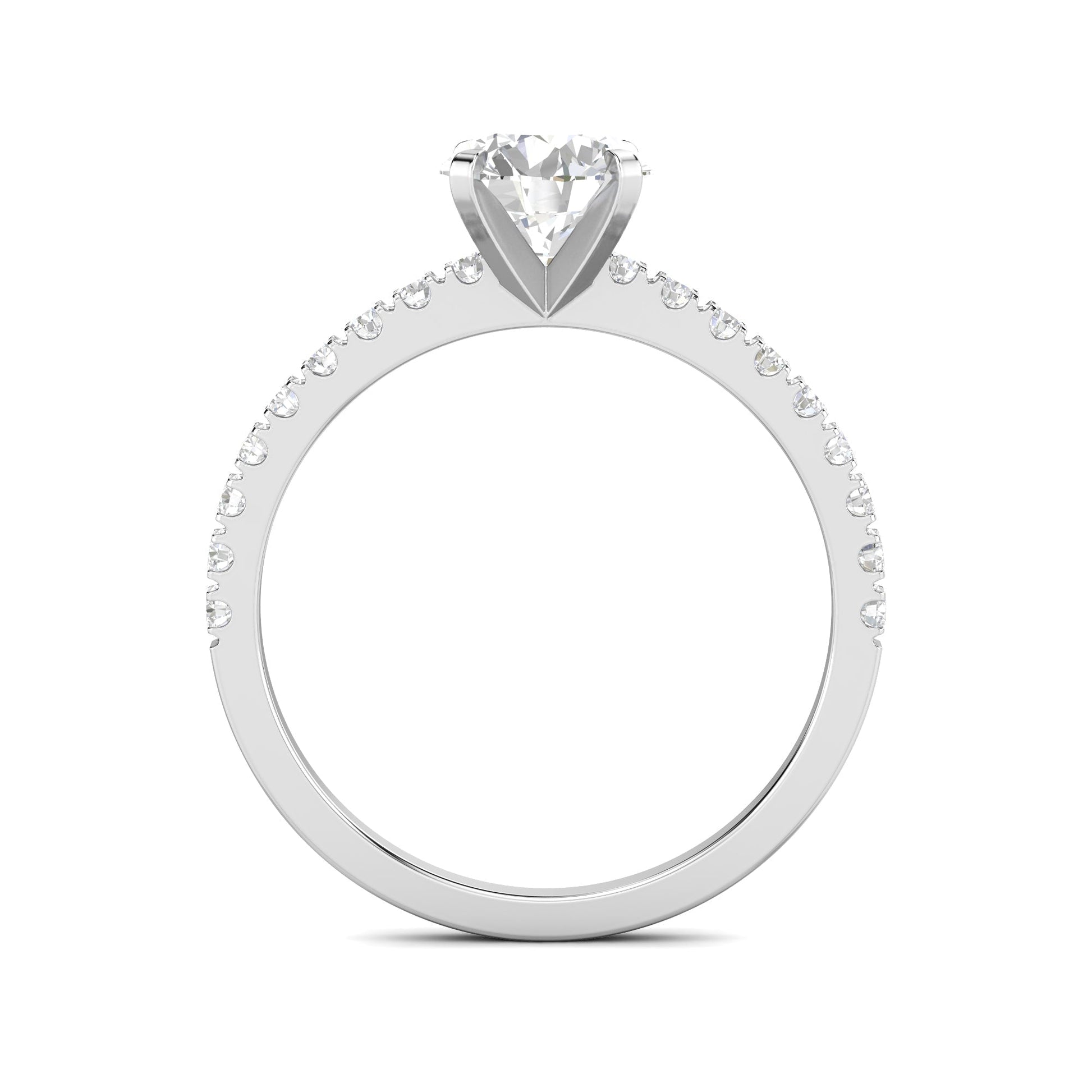 1.03 CT Round Lab-Grown Diamond Pavé Engagement Ring 9