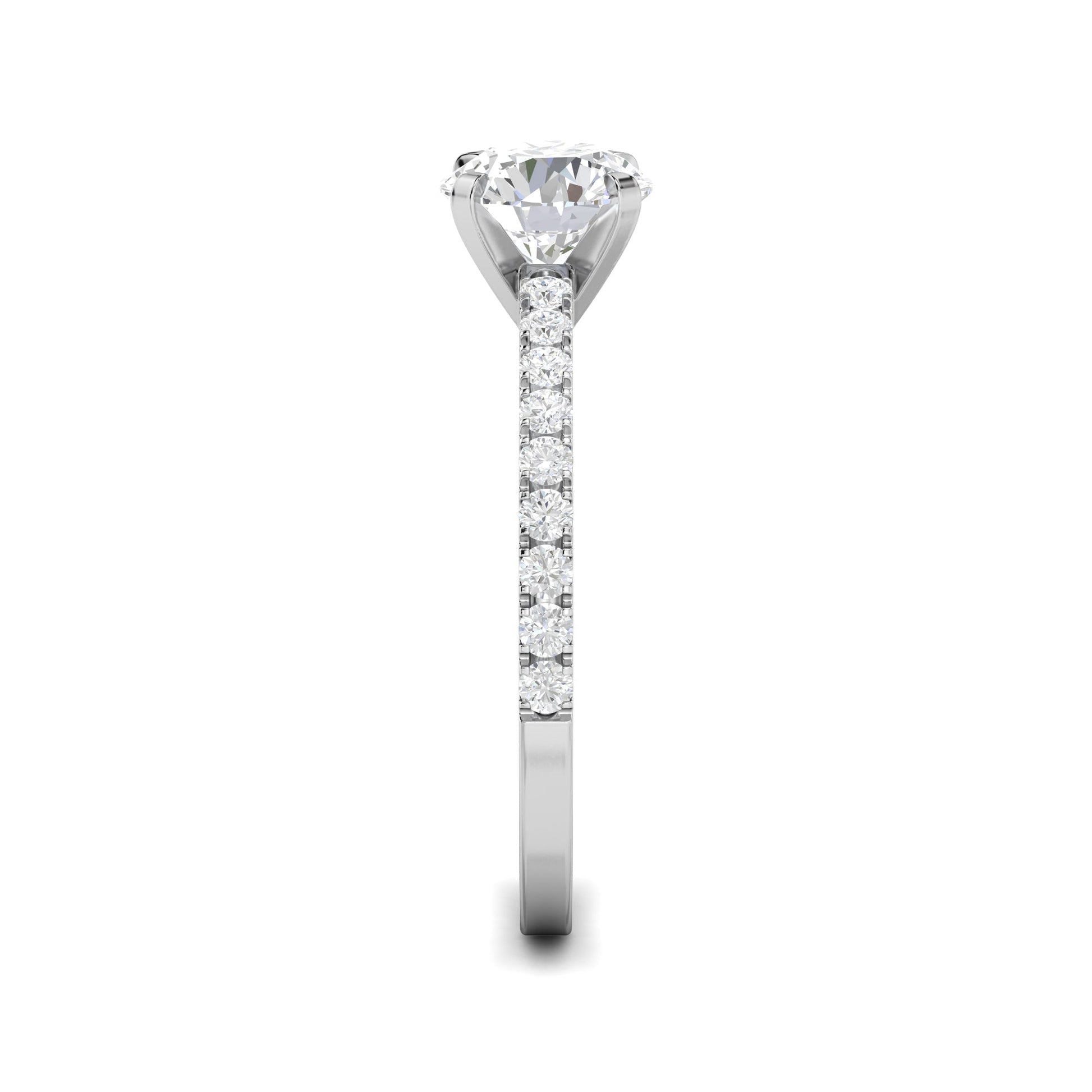 1.03 CT Round Lab-Grown Diamond Pavé Engagement Ring 7