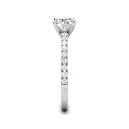 1.03 CT Round Lab-Grown Diamond Pavé Engagement Ring 7