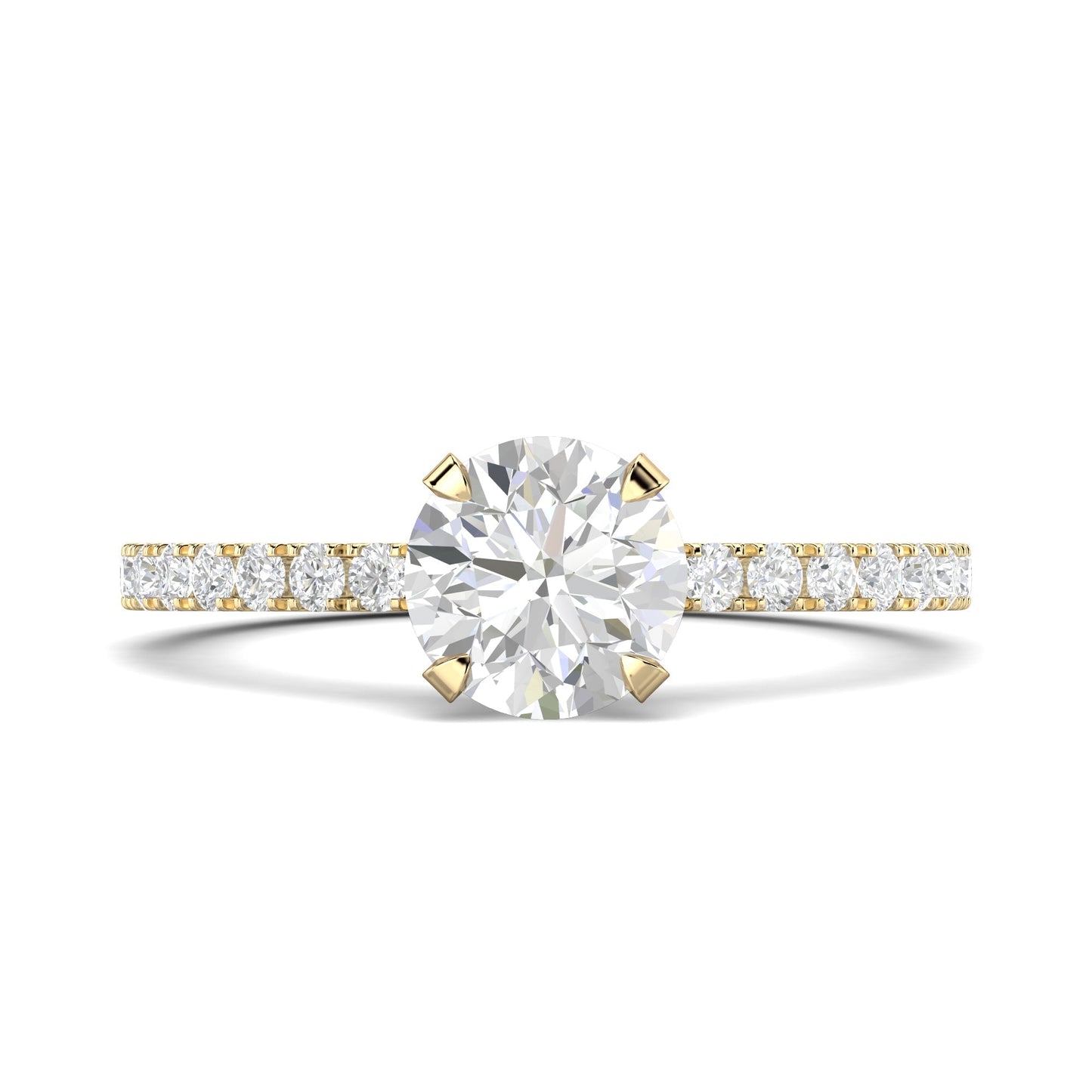 1.03 CT Round Lab-Grown Diamond Pavé Engagement Ring 1