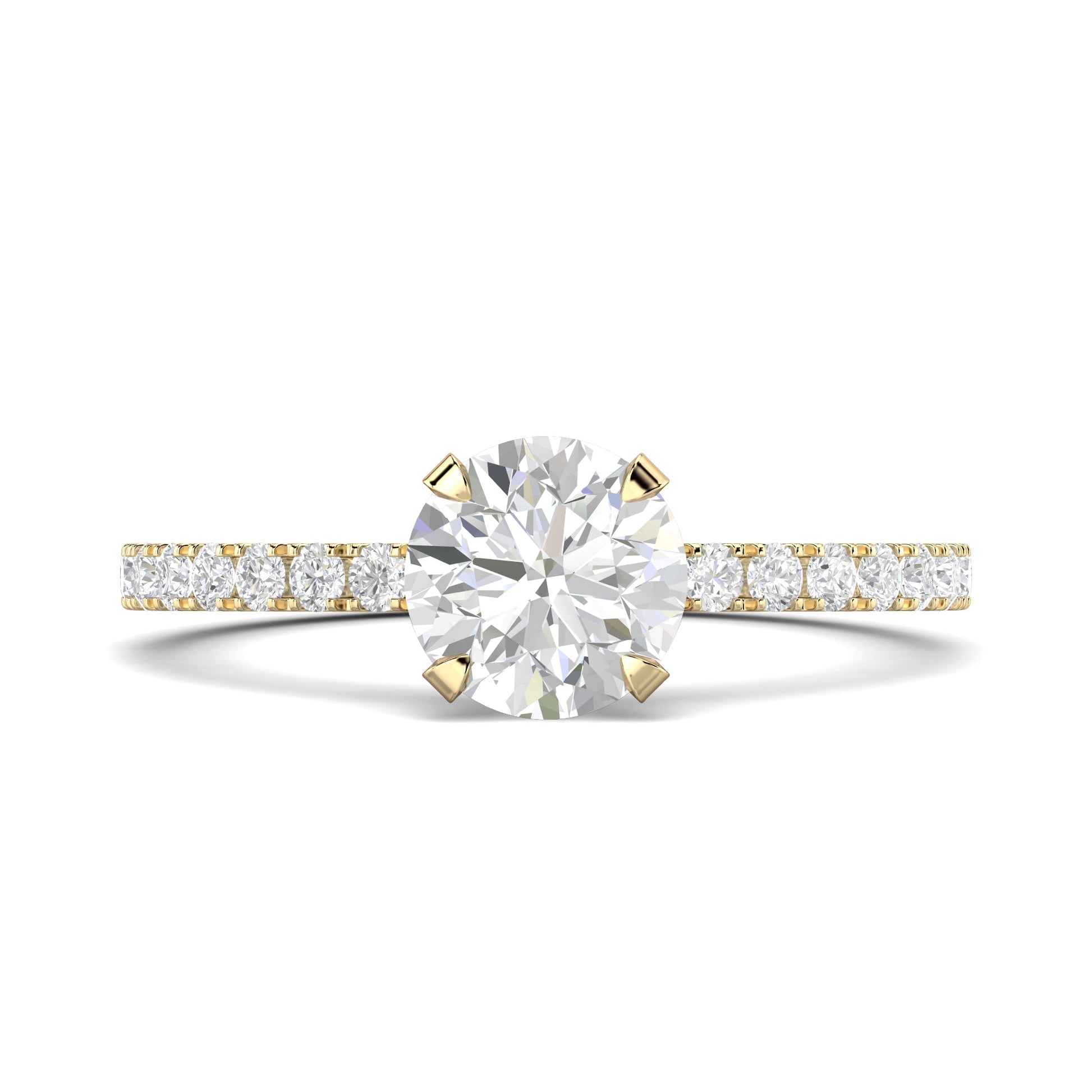 1.03 CT Round Lab-Grown Diamond Pavé Engagement Ring 1