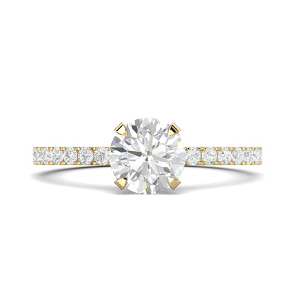 1.03 CT Round Lab-Grown Diamond Pavé Engagement Ring 1
