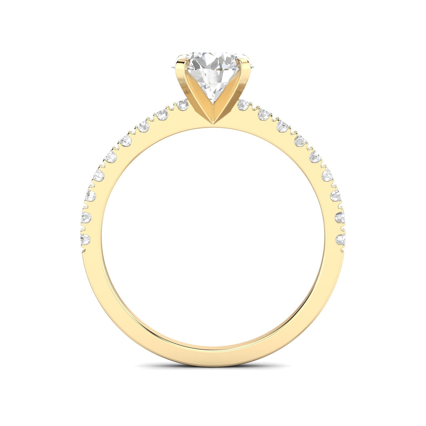 1.03 CT Round Lab-Grown Diamond Pavé Engagement Ring 3