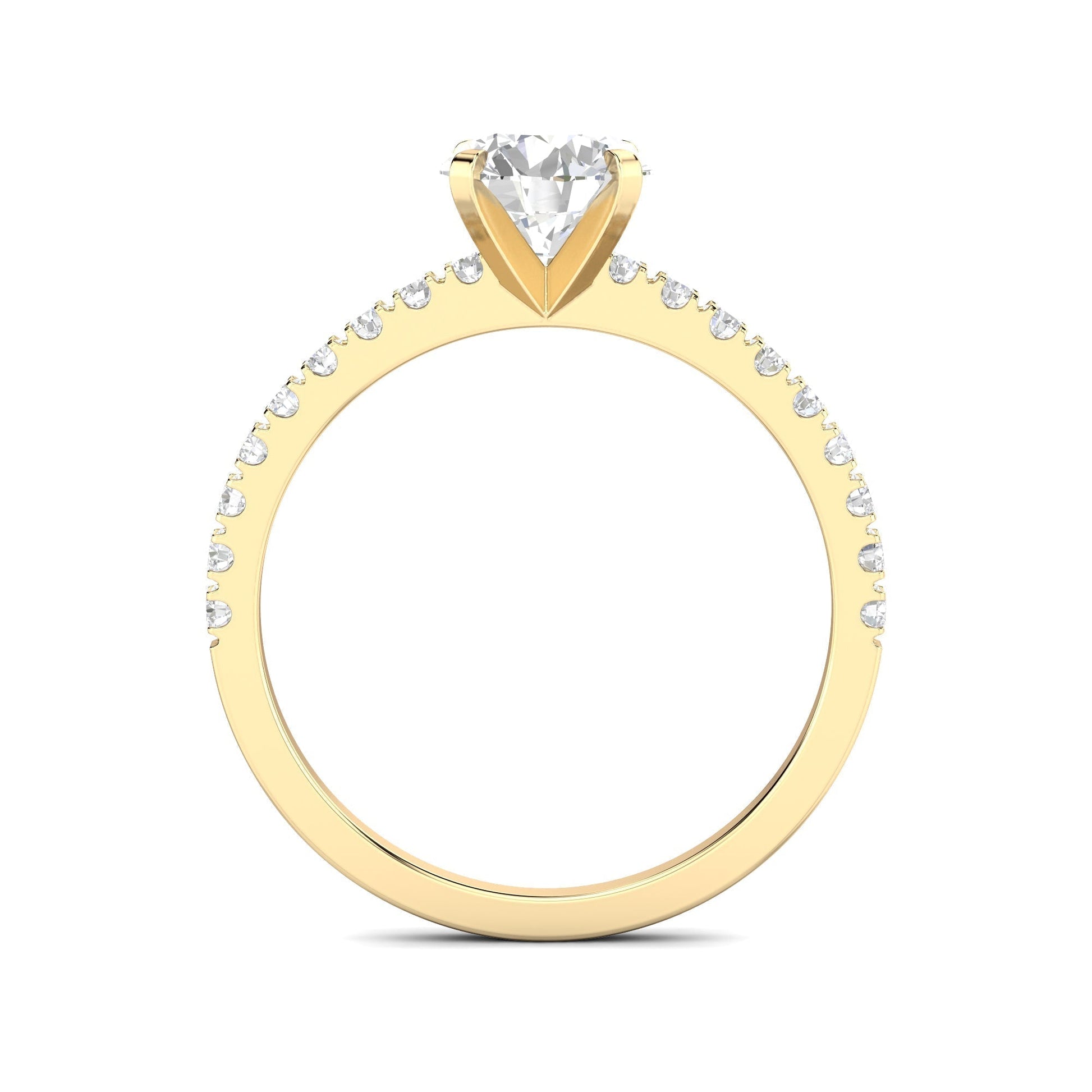 1.03 CT Round Lab-Grown Diamond Pavé Engagement Ring 3