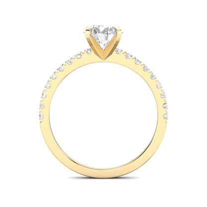 1.03 CT Round Lab-Grown Diamond Pavé Engagement Ring 3