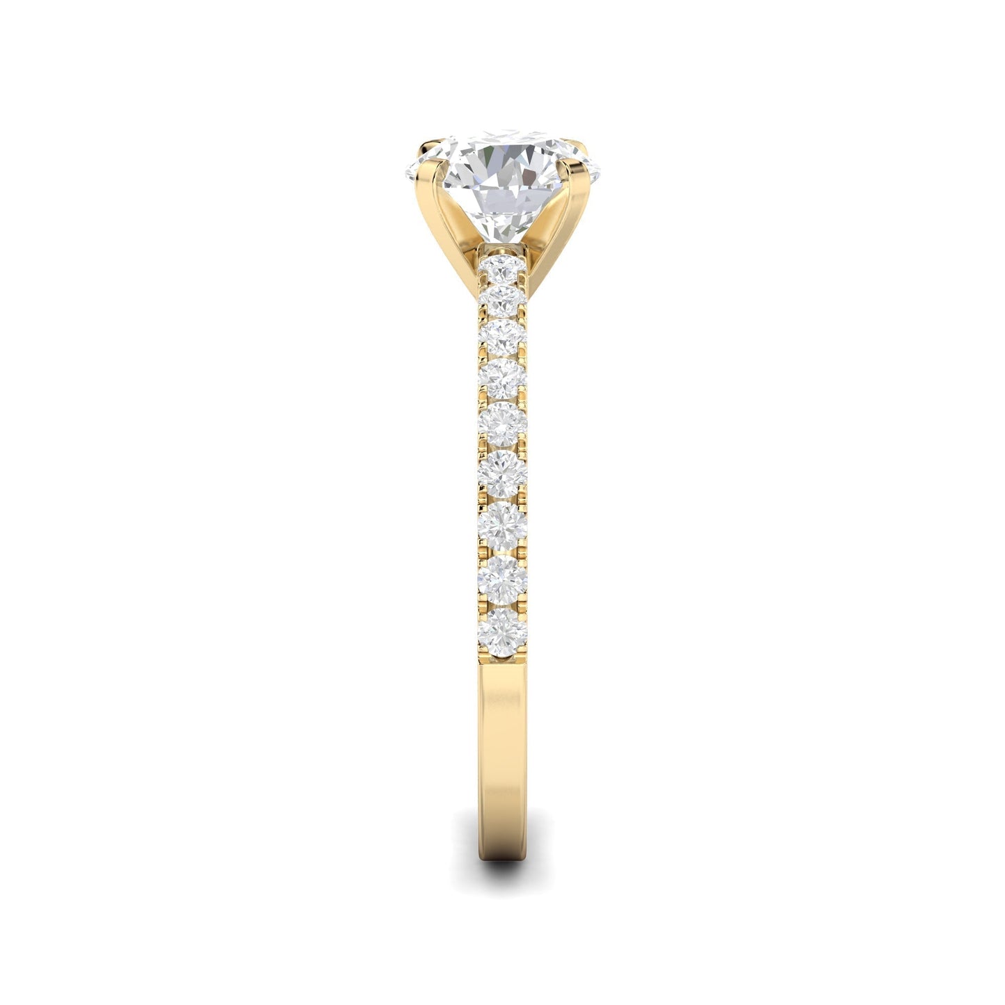 1.03 CT Round Lab-Grown Diamond Pavé Engagement Ring 4