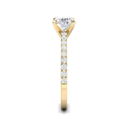 1.03 CT Round Lab-Grown Diamond Pavé Engagement Ring 4