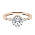 Load image into Gallery viewer, 0.7 CT Round Lab-Grown Diamond Hidden Halo Gold Engagement Ring 10
