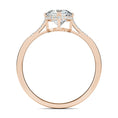 Load image into Gallery viewer, 0.7 CT Round Lab-Grown Diamond Hidden Halo Gold Engagement Ring 14
