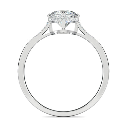 0.7 CT Round Cut Pave CVD F/VS1 Diamond Engagement Ring 5