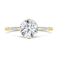 Load image into Gallery viewer, 0.7 CT Round Lab-Grown Diamond Hidden Halo Gold Engagement Ring 1
