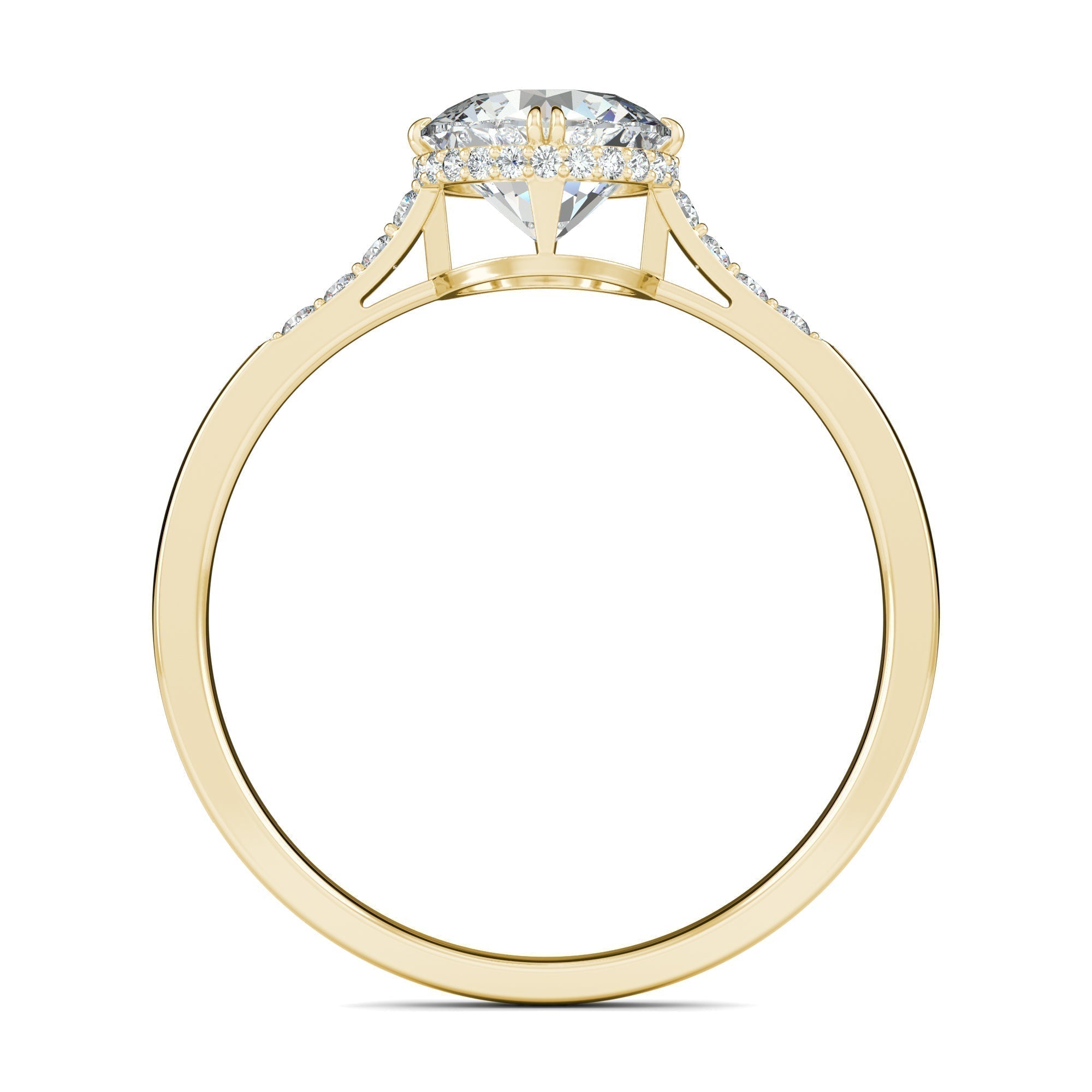 0.7 CT Round Lab-Grown Diamond Hidden Halo Gold Engagement Ring 4