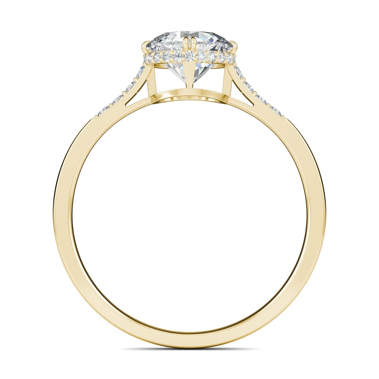 0.7 CT Round Cut Pave CVD F/VS1 Diamond Engagement Ring 11