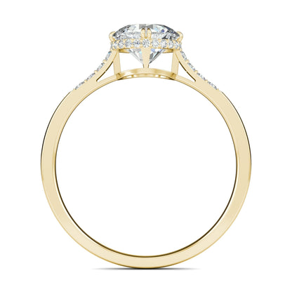 0.7 CT Round Cut Pave CVD F/VS1 Diamond Engagement Ring 11