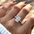 Load image into Gallery viewer, 3.33 CT Radiant Lab-Grown Diamond Hidden Halo Pave Engagement Ring
