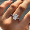 Load image into Gallery viewer, 3.33 CT Radiant Lab-Grown Diamond Hidden Halo Pave Engagement Ring
