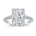 Load image into Gallery viewer, 7 Carat Radiant Lab-Grown Diamond Hidden Halo Pave Engagement Ring
