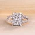 Load image into Gallery viewer, 4 CT Radiant Cut Lab-Grown Diamond Hidden Halo Split Shank Engagement Ring
