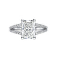 Load image into Gallery viewer, 4 CT Radiant Cut Lab-Grown Diamond Hidden Halo Split Shank Engagement Ring
