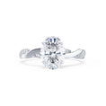 Load image into Gallery viewer, 1.50 CT Oval Lab Grown Diamond Twisted Pave Engagement Ring
