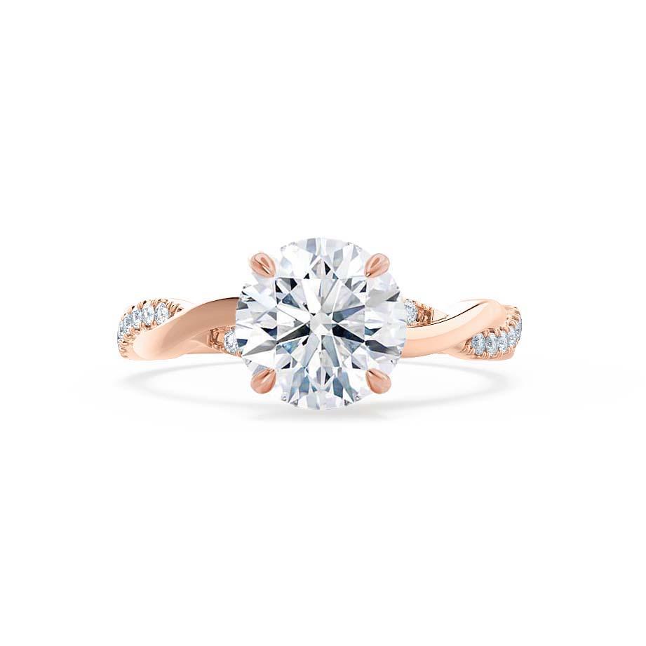 0.75 CT Round Lab-Grown Diamond Twisted Pave Engagement Ring