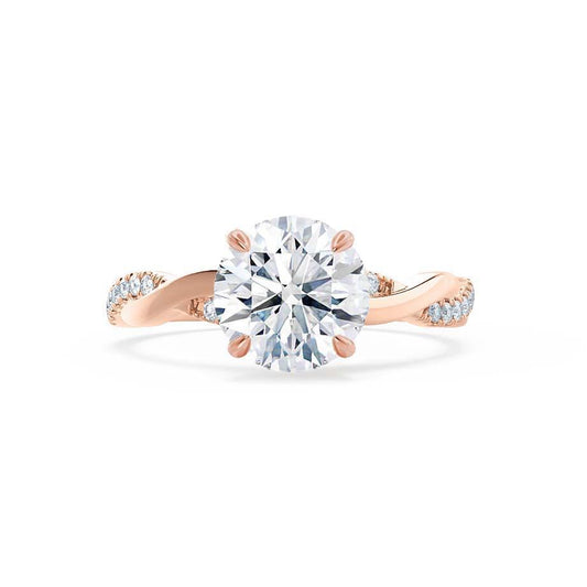 0.75 CT Round Lab-Grown Diamond Twisted Pave Engagement Ring