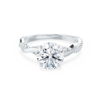 0.75 CT Round Lab Grown Diamond Twisted Pave Engagement Ring 1