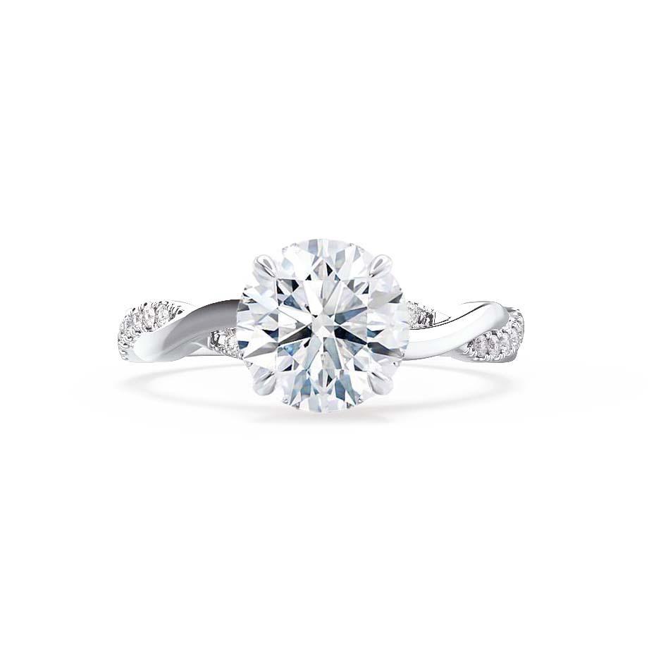 0.75 CT Round Lab Grown Diamond Twisted Pave Engagement Ring 2
