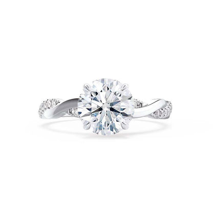 0.75 CT Round Lab Grown Diamond Twisted Pave Engagement Ring 2