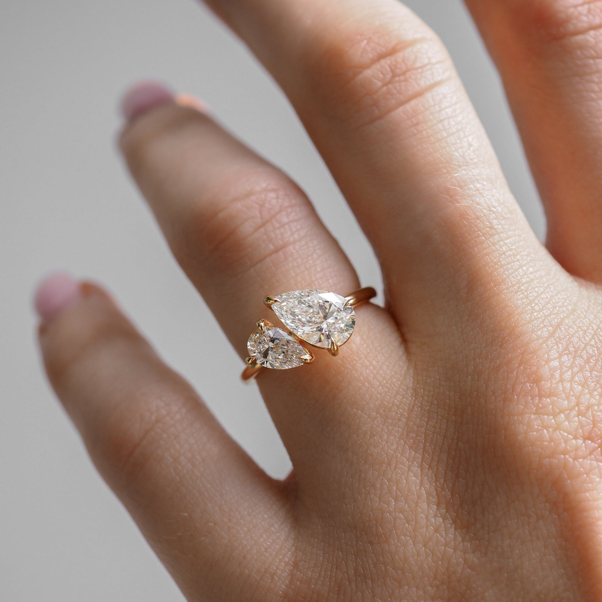 Toi Et Moi-Pear Lab Grown Diamond Engagement Ring