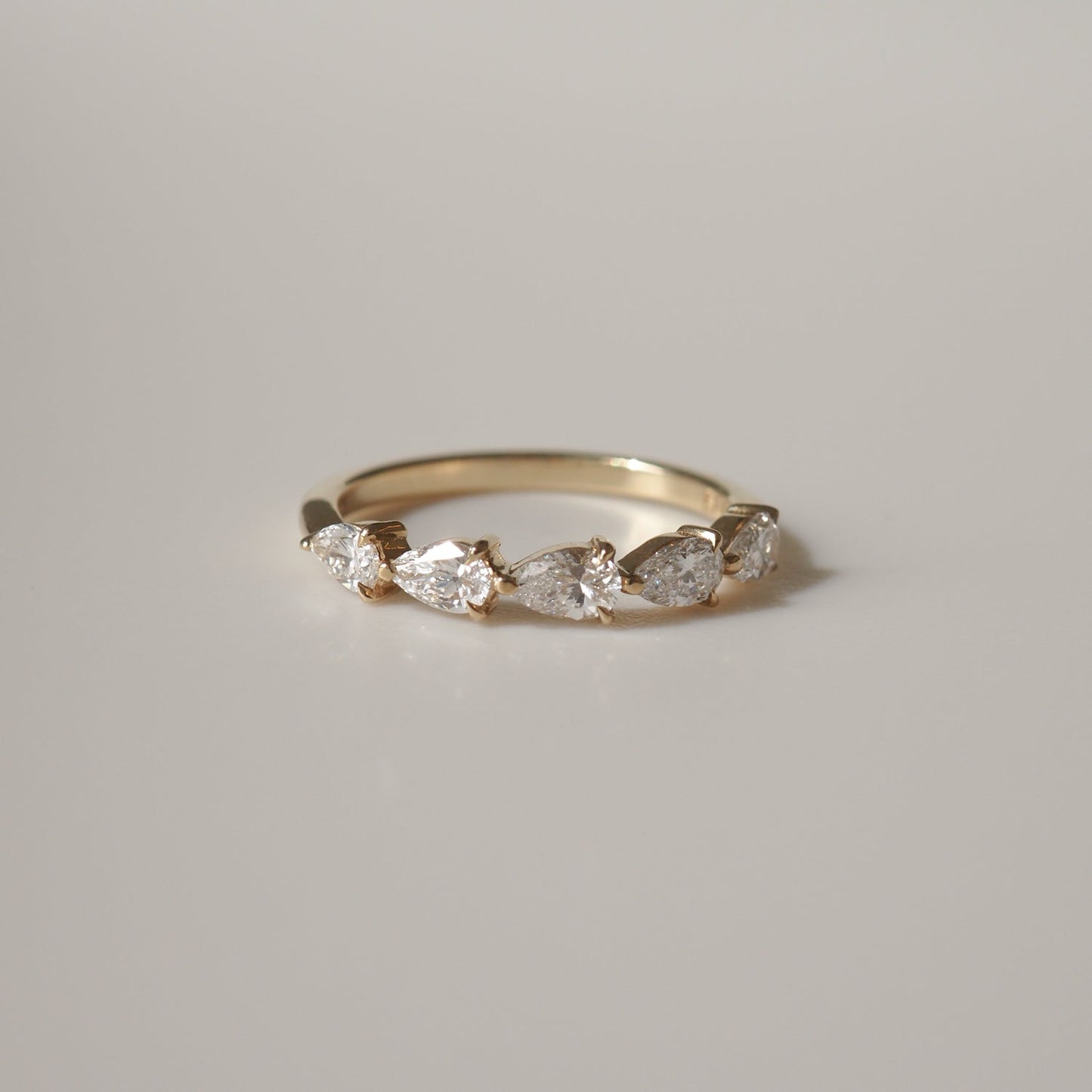 0.50 TCW Pear Lab Grown Diamond  Half Eternity Wedding Band 1