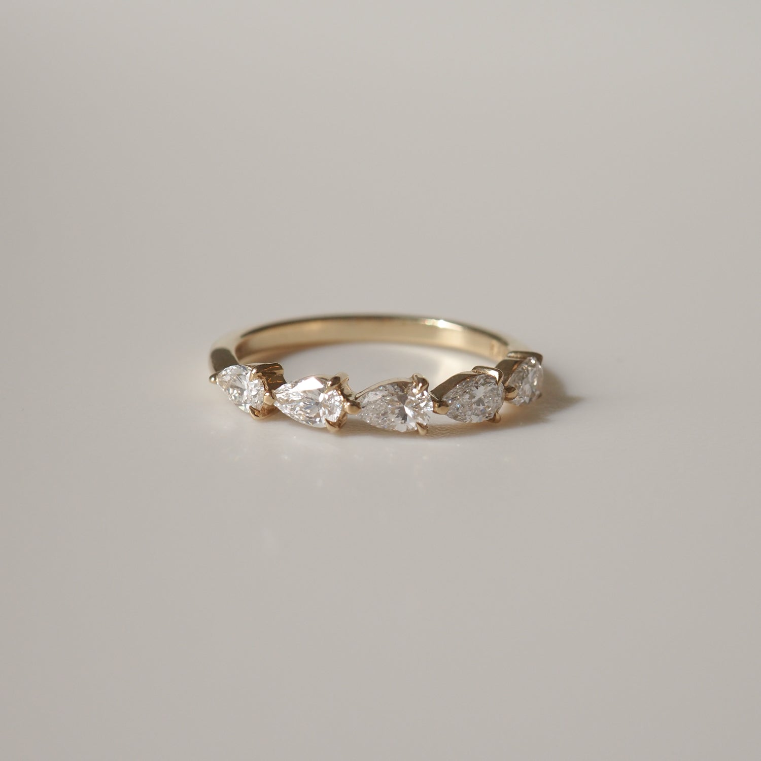 0.50 TCW Pear Lab Grown Diamond  Half Eternity Wedding Band 1