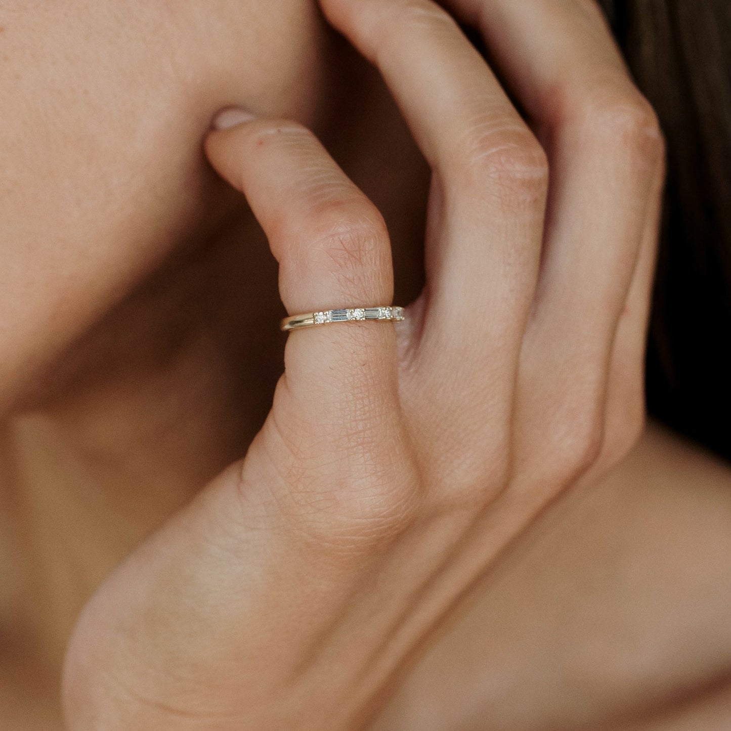 Elegant 0.50 TCW Round & Baguette Lab Grown Diamond Half Eternity Band 2