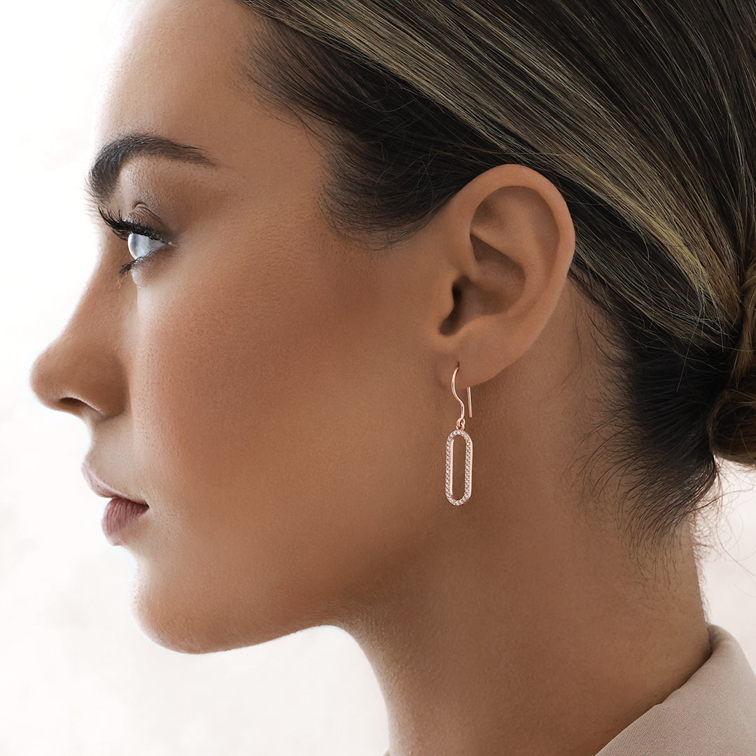 0.30 Carat Round Elongated Bar Drop Lab Grown Diamond Earrings 9